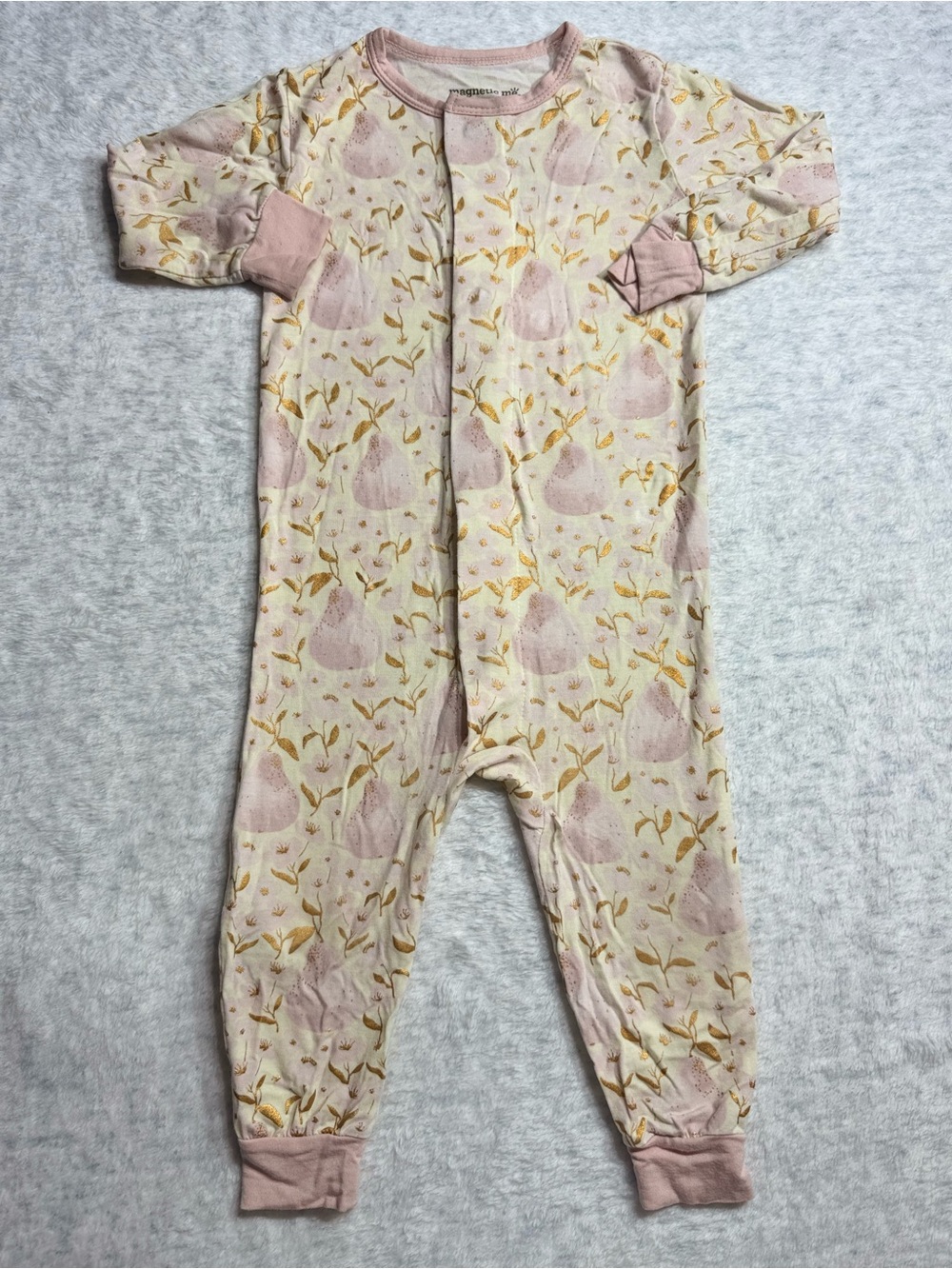 Magnetic Me Pink Floral Botanical Footless Sleeper 9-12M Baby Girl Modal Blush